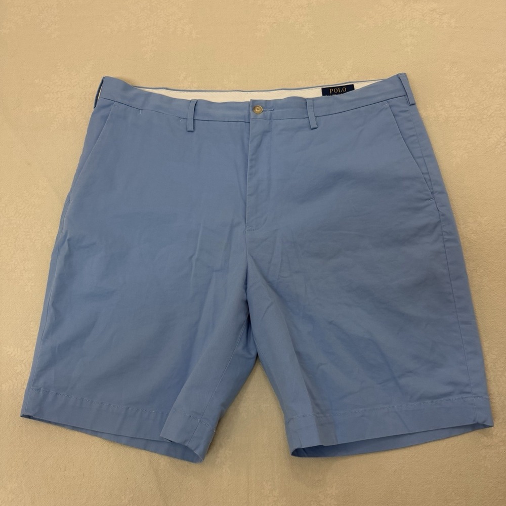 Polo Ralph Lauren Shorts Mens 38 Light Blue Stretch Classic Fit Chino 9" Inseam